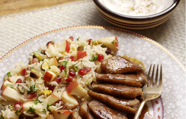 Pink Lady Apple Persian Jewelled Rice with Duck 