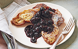 Croissant French Toast with Blueberry Compote 