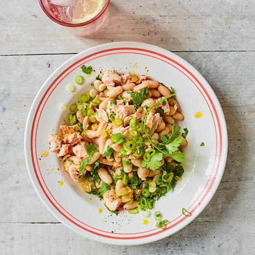 White Bean, Tuna and Parsley Salad, with a Preserved Lemon Dressing