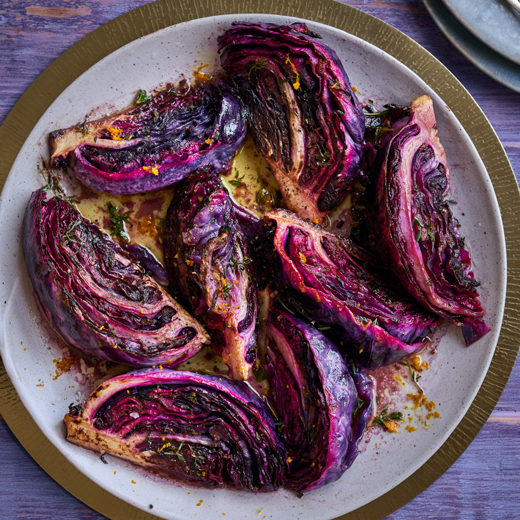 Grilled Red Cabbage Wedges with Cinnamon Butter