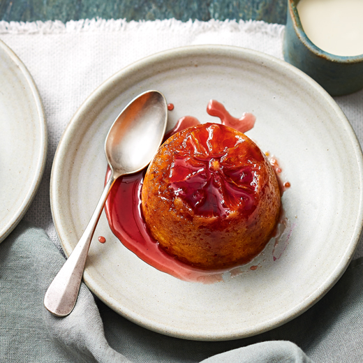 Mini Steamed Blood Orange and Honey Puddings