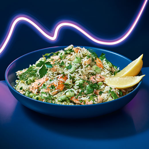 Perfect Rice with Smoked Trout and Broad Beans