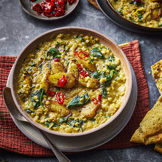 Tom Kerridge's Roasted Parsnip, Lentil and Spinach Curry  