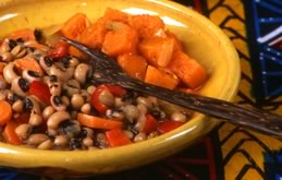 Black Eyed Bean Stew with Spicy Pumpkin