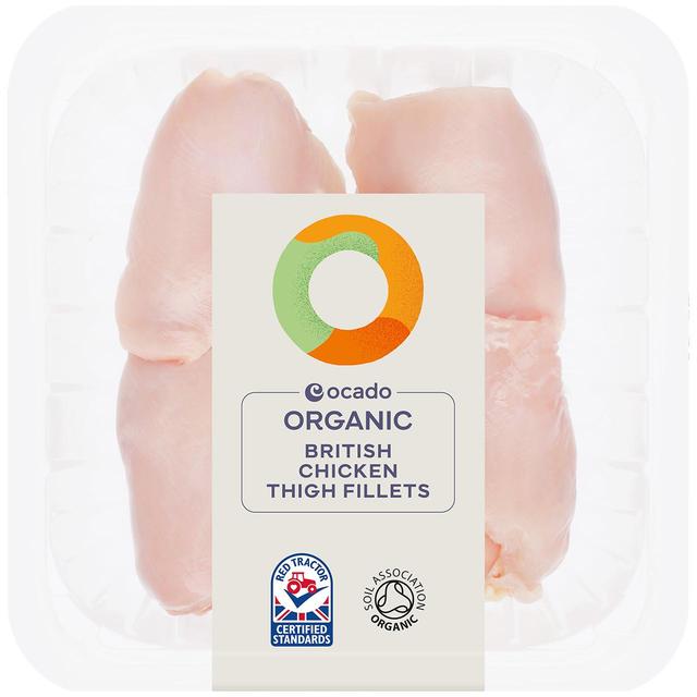Ocado Organic Free Range Chicken Thigh Fillets, Typically: 420g