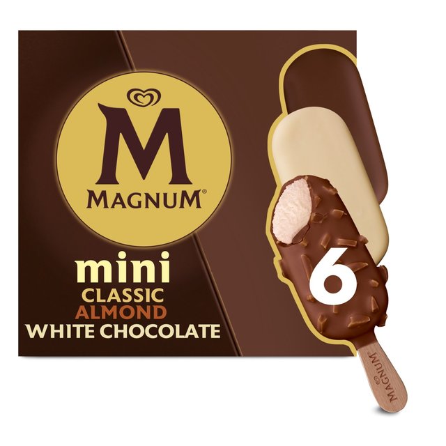 Magnum Mini Classic, Almond & White Chocolate Ice Cream Lollies, 6 x 55ml