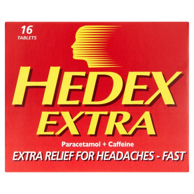 Hedex Extra Pain Killers Tablets Paracetamol & Caffeine, 16 Per Pack