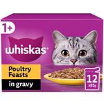 WHISKAS 1+ Cat Pouches Poultry Feasts in Gravy