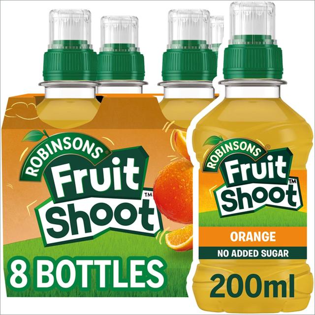 Robinsons Fruit Shoot Orange No Added Sugar, 8 x 200ml