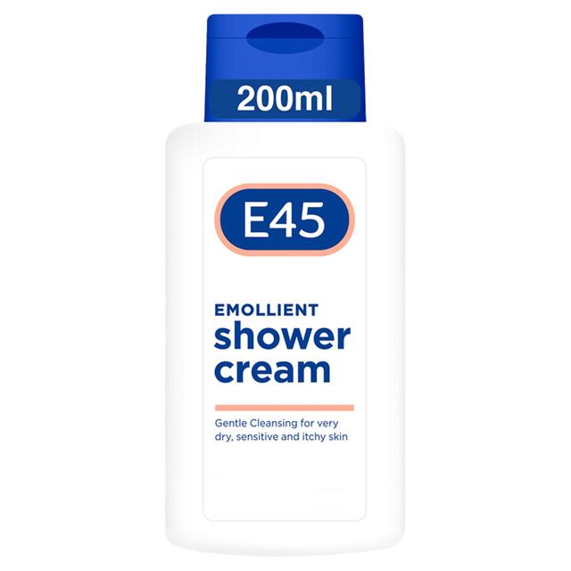 E45 Emollient Shower Cream for Very dry Skin on Body and Hands, 200ml