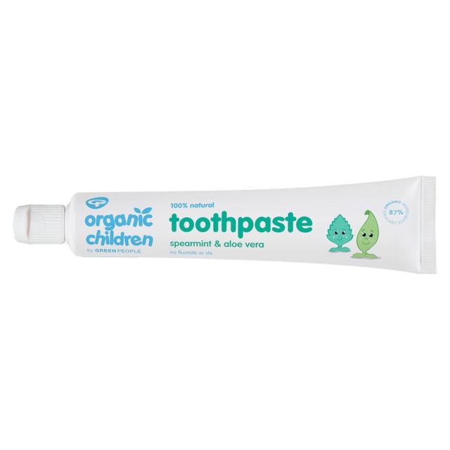 Green People Organic Children Spearmint & Aloe Vera Fluoride Free Toothpaste, 50ml