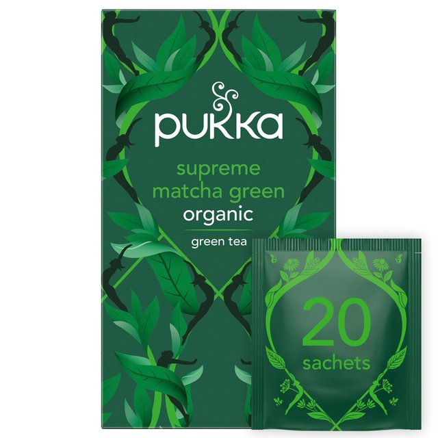 Pukka Tea Herbs Supreme Green Matcha Tea Bags, 20 Per Pack