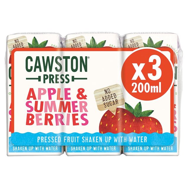 Cawston Press Apple & Summer Berries Juice, 3 x 200ml