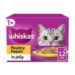 Whiskas 1+ Adult Wet Cat Food Pouches Poultry Feasts
