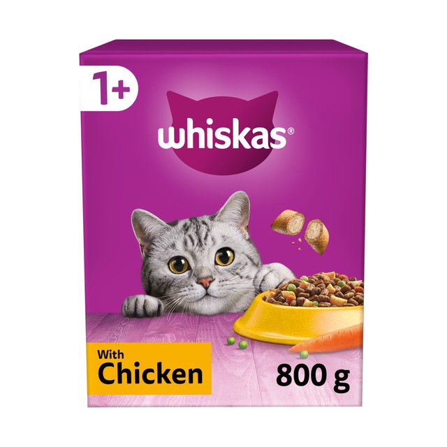Whiskas 1+ Adult Dry Cat Food With Chicken, 800g
