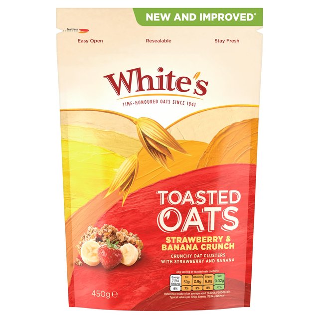 White’s Toasted Oats Strawberry & Banana Crunch, 500g