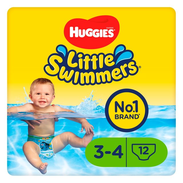 Huggies Little Swimmers Swim Nappies, Size 3-4, 7-15kg, 3-4 Years, Size 3-4, 7-15kg