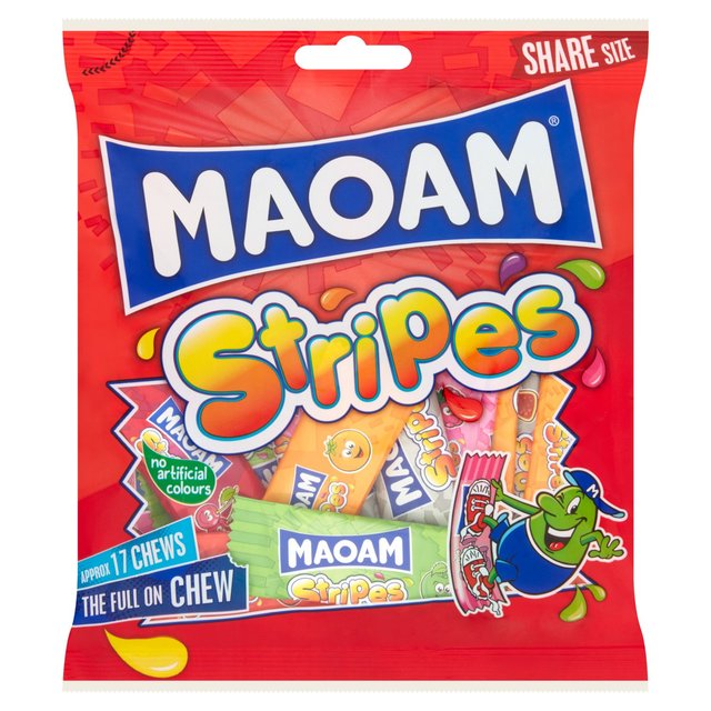 Maoam Stripes Chewy Wrapped Sweets Sharing Bag, 140g