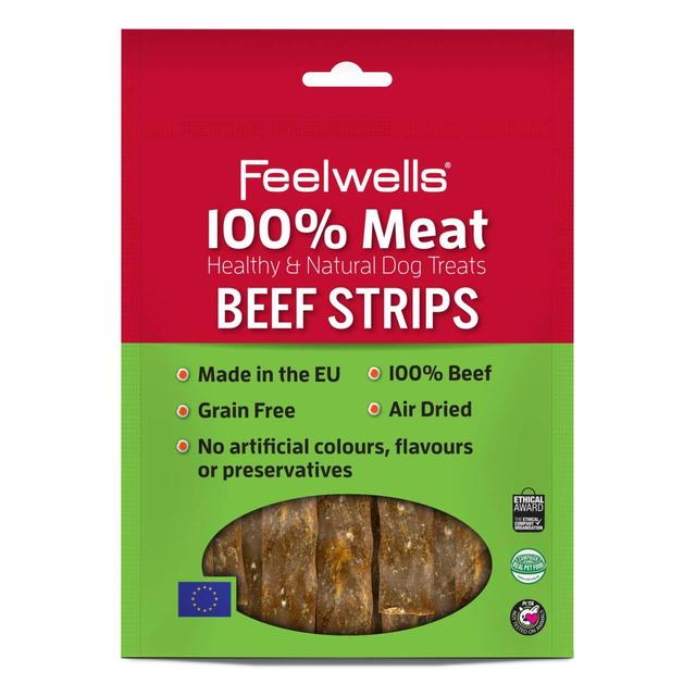 Feelwells 100% Meat Beef Strips Dog Treats, 100g