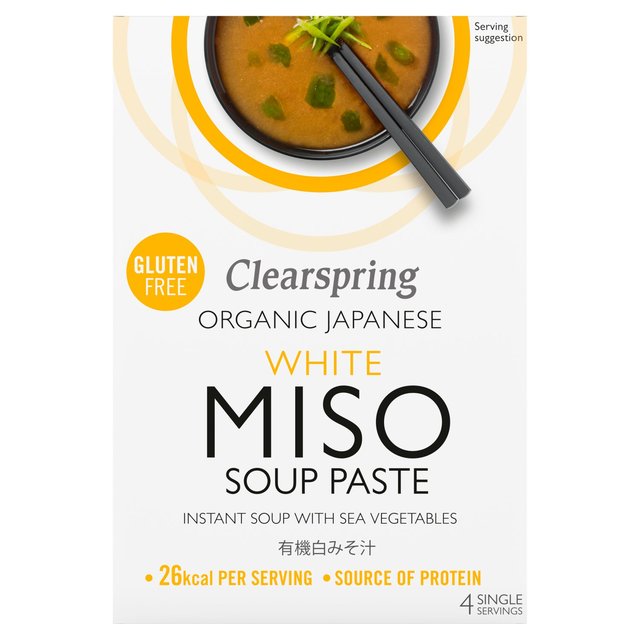 Clearspring Organic Japanese White Miso Instant Soup Paste, 4 x 15g