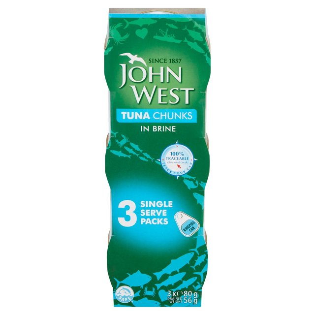 John West Tuna Chunks in Brine, 80g, 3 x 80g