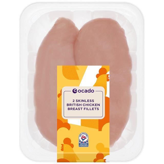 Ocado 2 Skinless British Chicken Breast Fillets, 350g