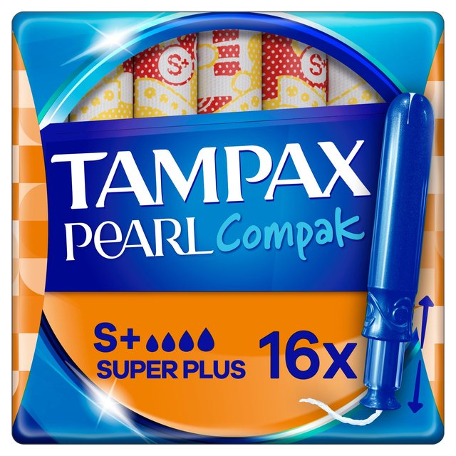 Tampax Pearl Compak Super Plus Tampons, 16 Per Pack