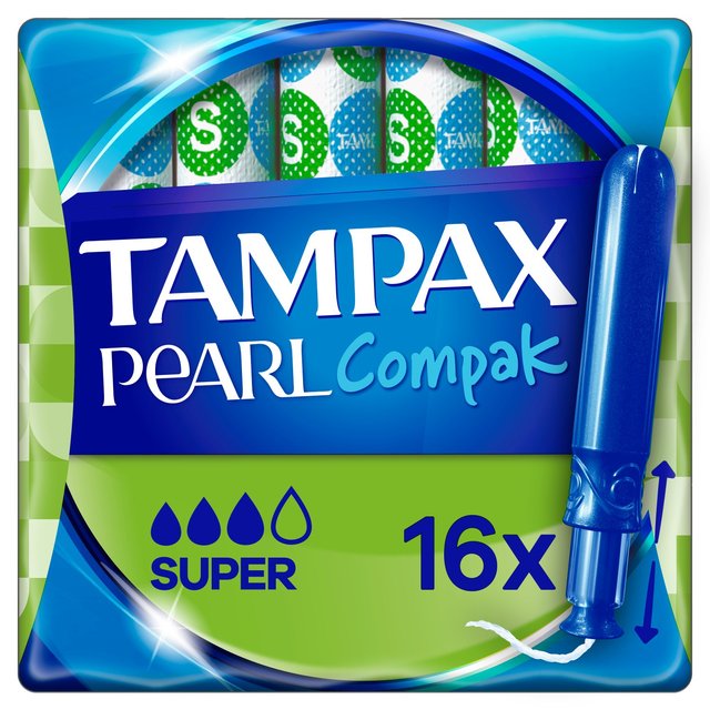 Tampax Pearl Compak Super Tampons, 16 Per Pack