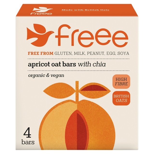 Doves Farm Freee Organic Gluten Free Apricot & Chia Oat Bars, 4 x 35g