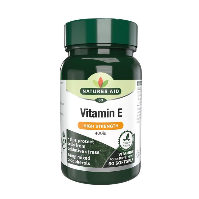 Natures Aid Vitamin E Supplement Soft Gels 400iu, 60 Per Pack