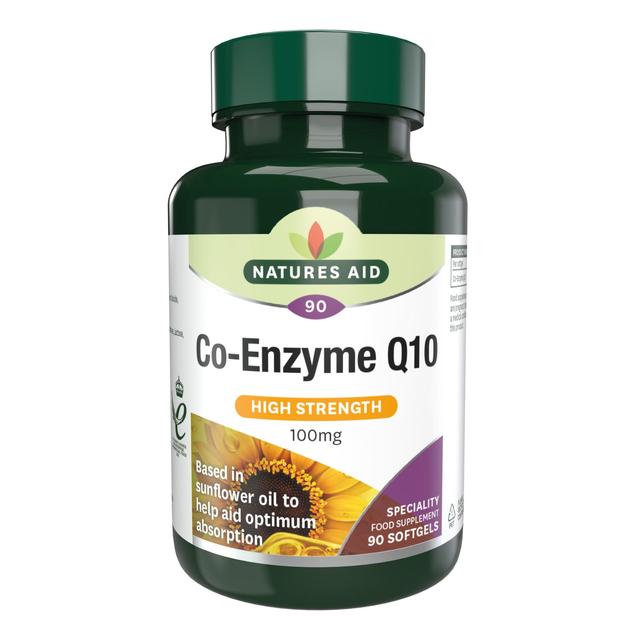 Natures Aid High Strength Co-Enzyme Q10 Supplement Soft Gels 100mg, 90 per Pack
