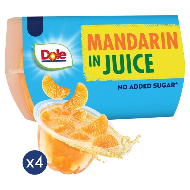 Dole Mandarins In Juice Fruit Pots Multipack, 4 x 113g