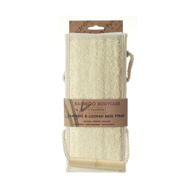 Hydréa London Bamboo & Loofah Exfoliating Back Strap, One Size