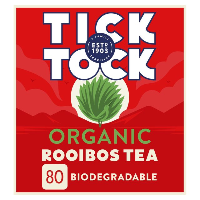 Tick Tock Organic Rooibos Tea Bags, 80 per Pack