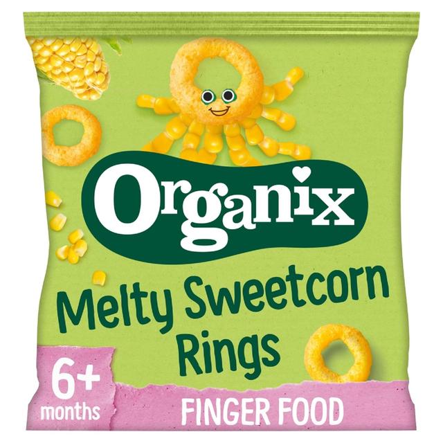 Organix Melty Sweetcorn Organic Rings Baby Snack 6 Months+, 20g