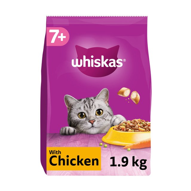 Whiskas 7+ Senior Dry Cat Food With Chicken, 1.9kg