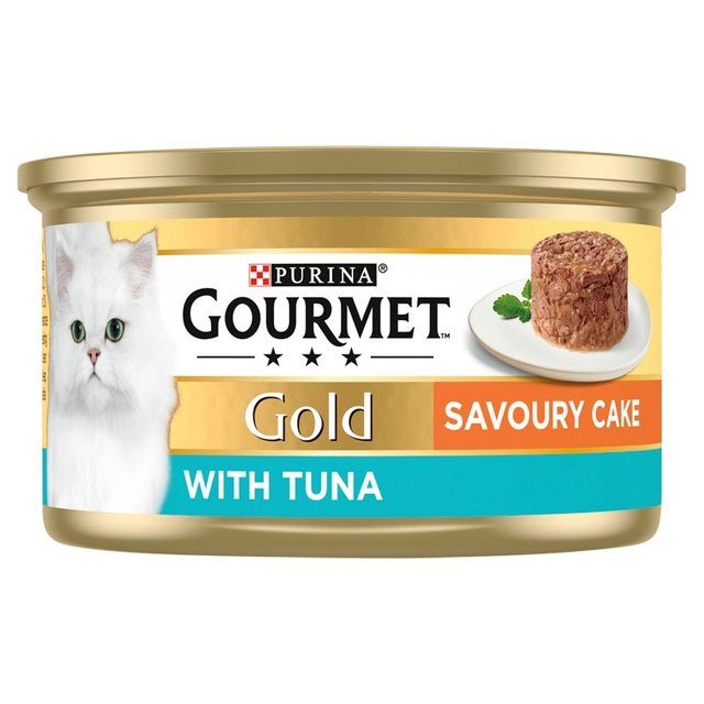 Gourmet Gold Tinned Cat Food Savoury Cake Tuna, 85g