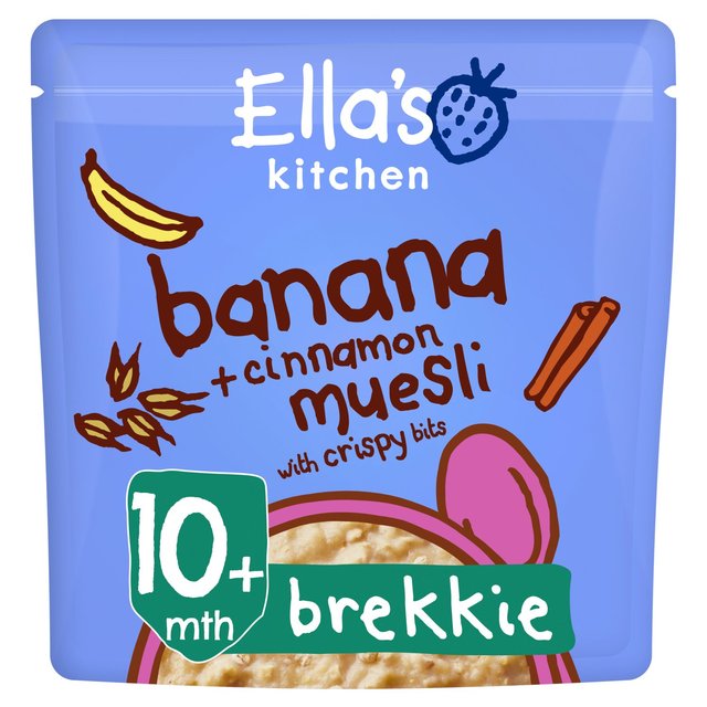 Ella’s Kitchen Banana +Cinnamon Dry Muesli Baby Breakfast Cereal 10+ Months, 215g