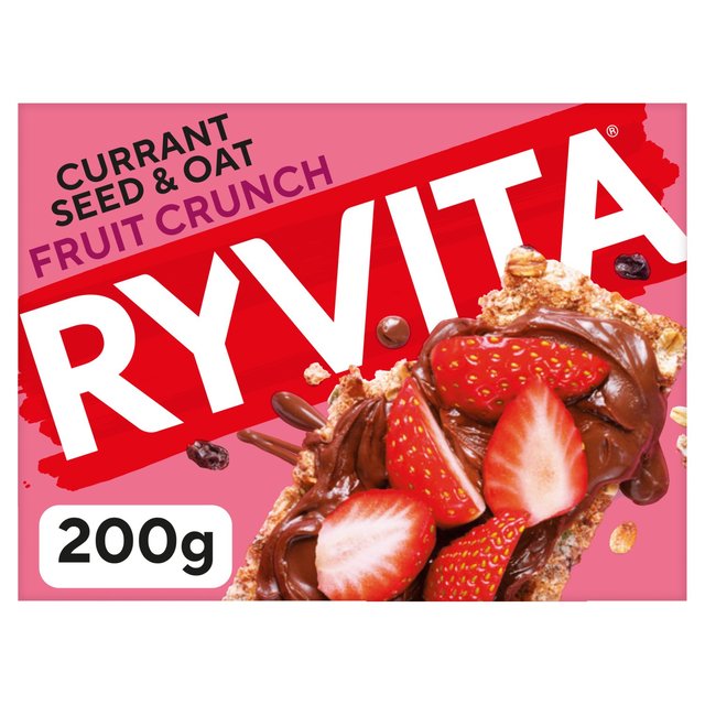 Ryvita Crispbread Fruit Crunch Currant Seed & Oat Crackers, 200g