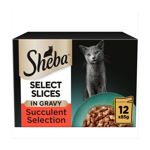 Sheba Select Slices Cat Food Pouches Succulent Selection in Gravy, 12 x 85g