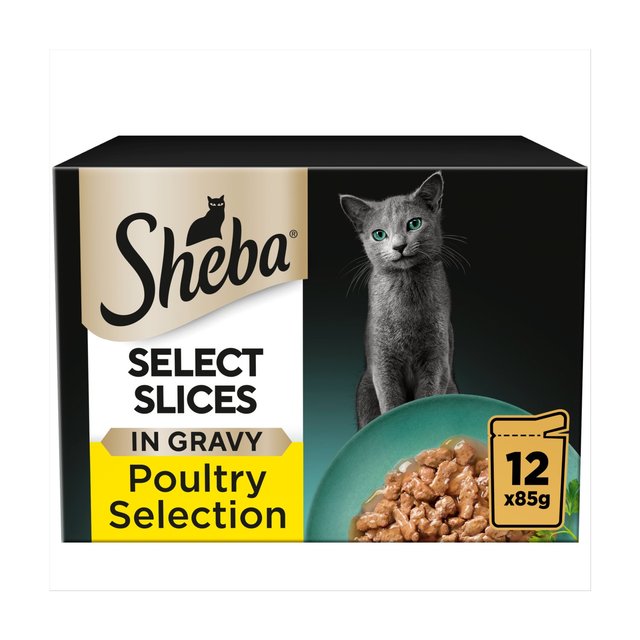 Sheba Select Slices Cat Food Pouches Poultry in Gravy, 12 x 85g