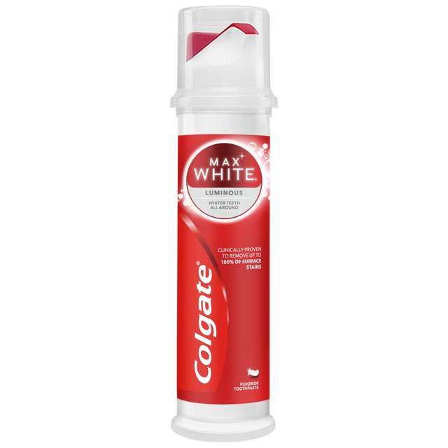 Colgate Max White Luminous Whitening Toothpaste Pump, 100ml