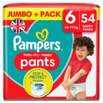 Pampers Baby-Dry Nappy Pants, Size 6 15kg+ Jumbo Pack