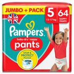 Pampers Baby-Dry Nappy Pants Size 5 12-17kg Jumbo Pack 