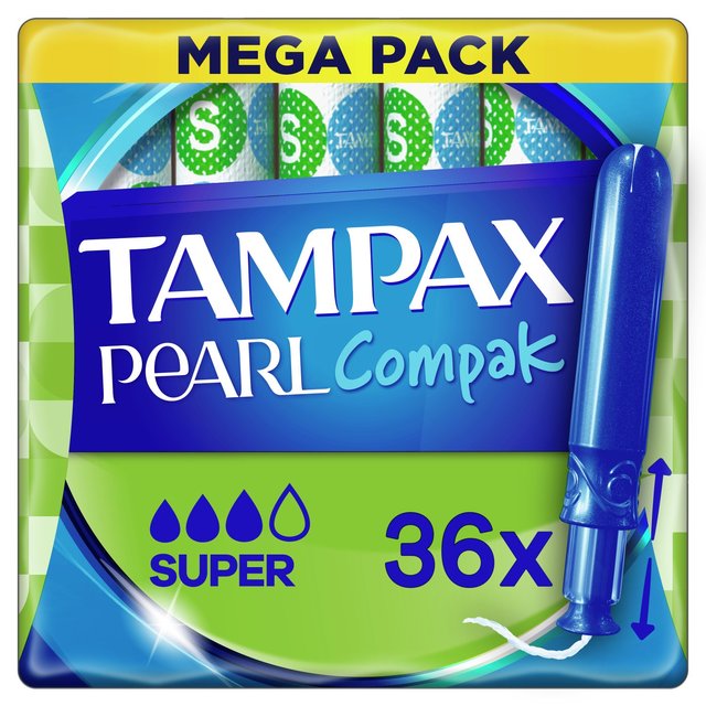 Tampax Pearl Compak Super Tampons, 36 Per Pack