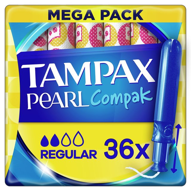 Tampax Pearl Compak Regular Tampons, 36 Per Pack