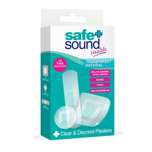 Safe & Sound Clear & Discreet Plasters, 12 Per Pack