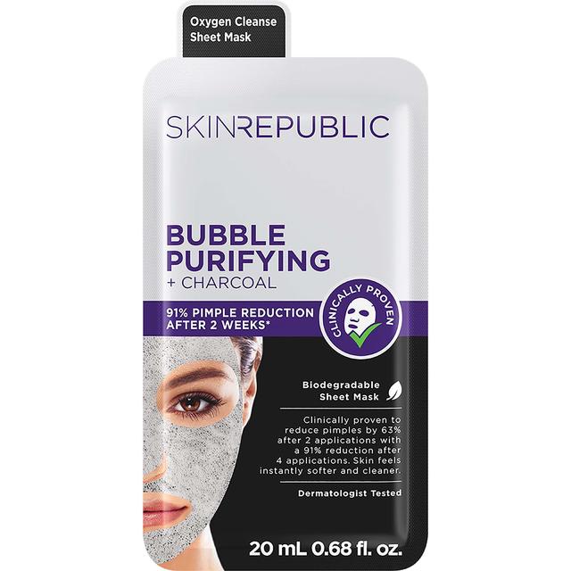 Skin Republic Biodegradable Bubble Purifying -+ Charcoal Sheet Face Mask