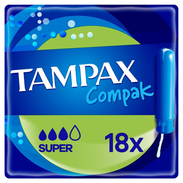 Tampax Compak Super Tampons, 18 per Pack