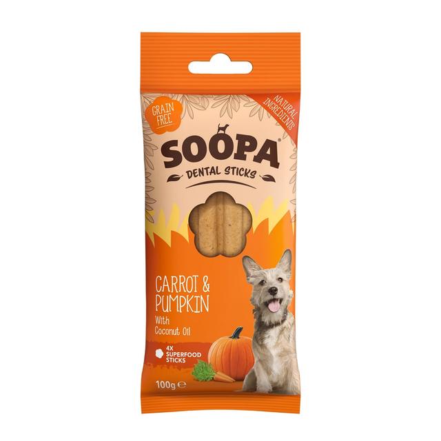 Soopa Pumpkin & Carrot Dental Sticks Dog Treats, 100g